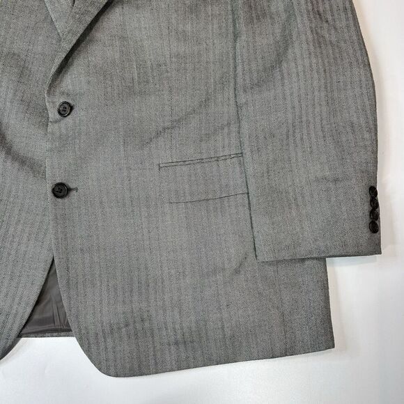 Vintage Ralph Lauren Blazer Mens 48R Silk Wool Two Button Herringbone - Picture 5 of 10